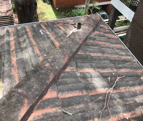 TP Roofing - Storm Damaged Roof needs replacement of broken tile under ridge cap