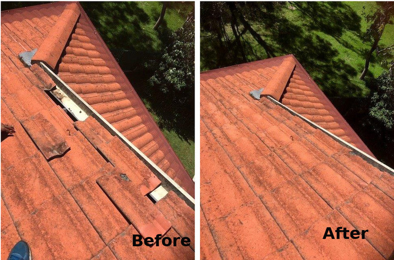 TP Roofing - Tile roof repair before and after by TP Roofing